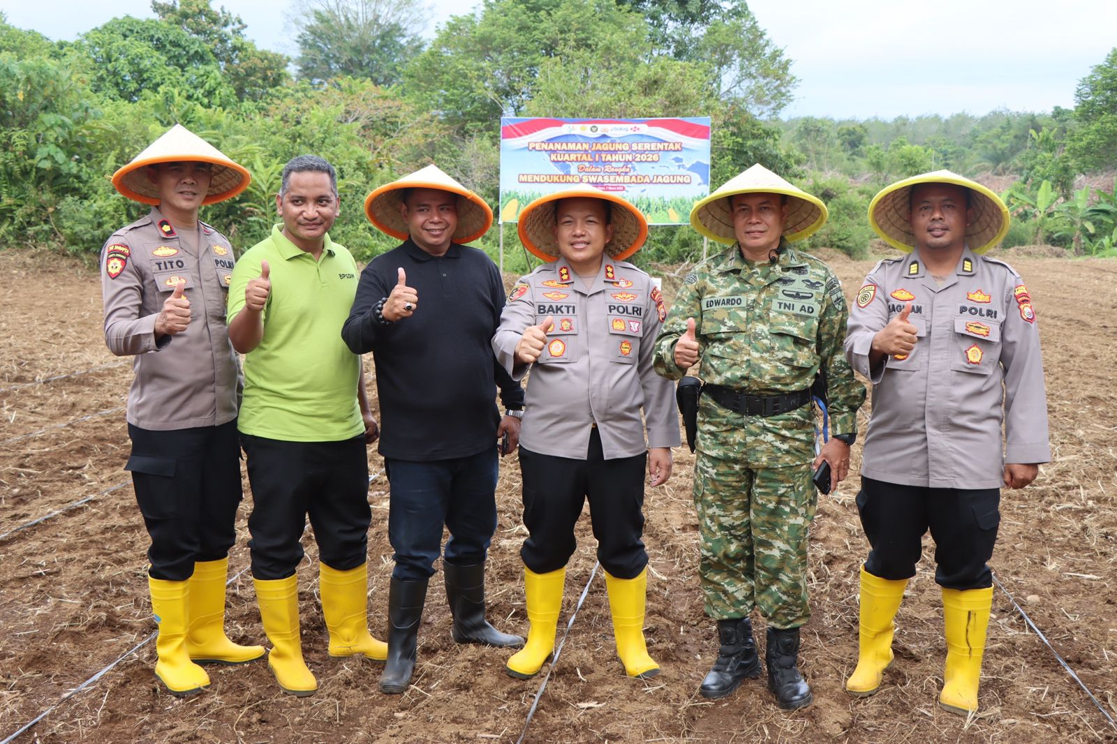 Polres Bengkulu Utara Ikuti Zoom Meeting dan Tanam Raya Jagung Serentak Kuartal I Dukung Ketahanan Pangan Nasional